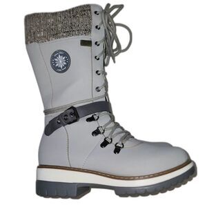 JcBaby Women's Grey Lace-up Calf-High Snow Boots 7.5